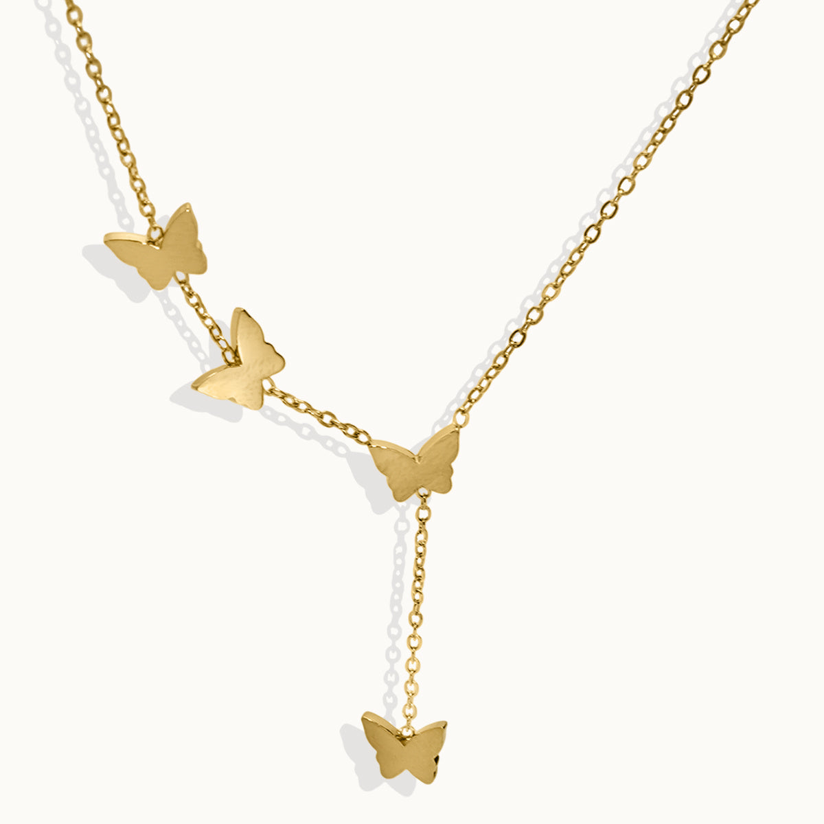 Lxalry 18K Gold Plated Celestial Necklace Butterfly Heart Charm Stainless Steel Jewelry Skin Safe Hypoallergenic Gift For Women Wife Mom Romantic Everyday Wedding Glow