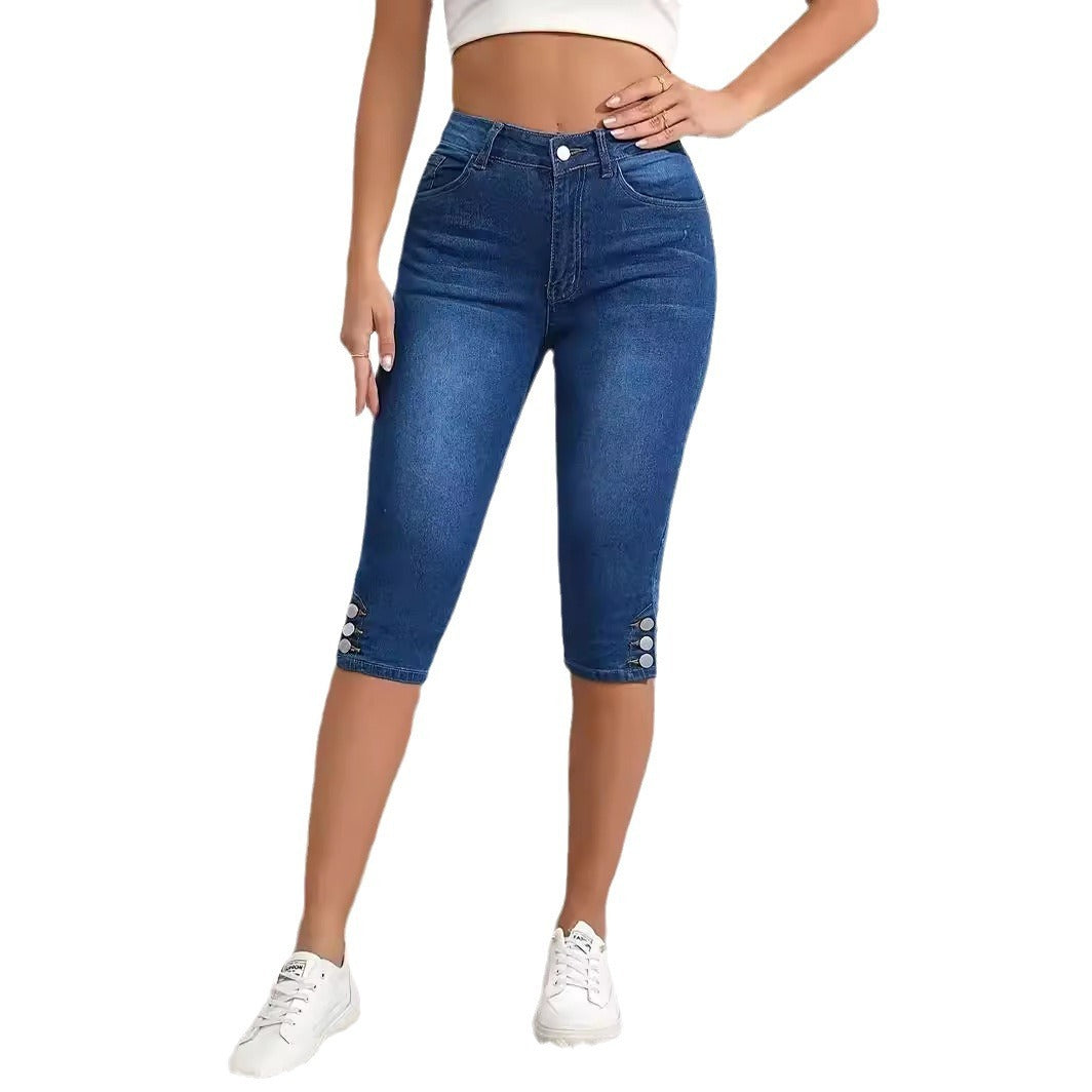 Summer Women's Oversized Jeans Breasted Design