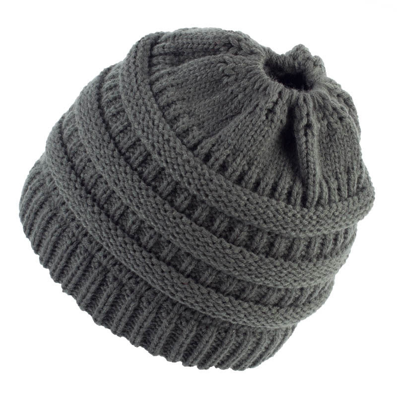 Personalized Women's Ponytail Knitted Wool Hat