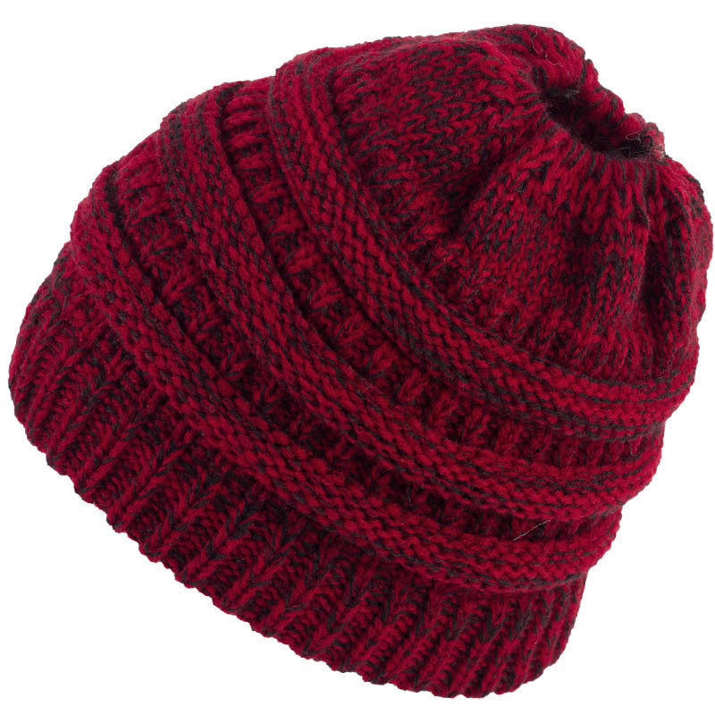 Personalized Women's Ponytail Knitted Wool Hat