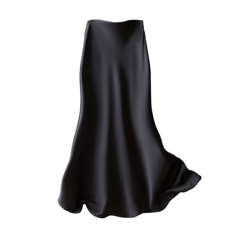 Printed Elastic Waist Slimming Large Hem Skirt