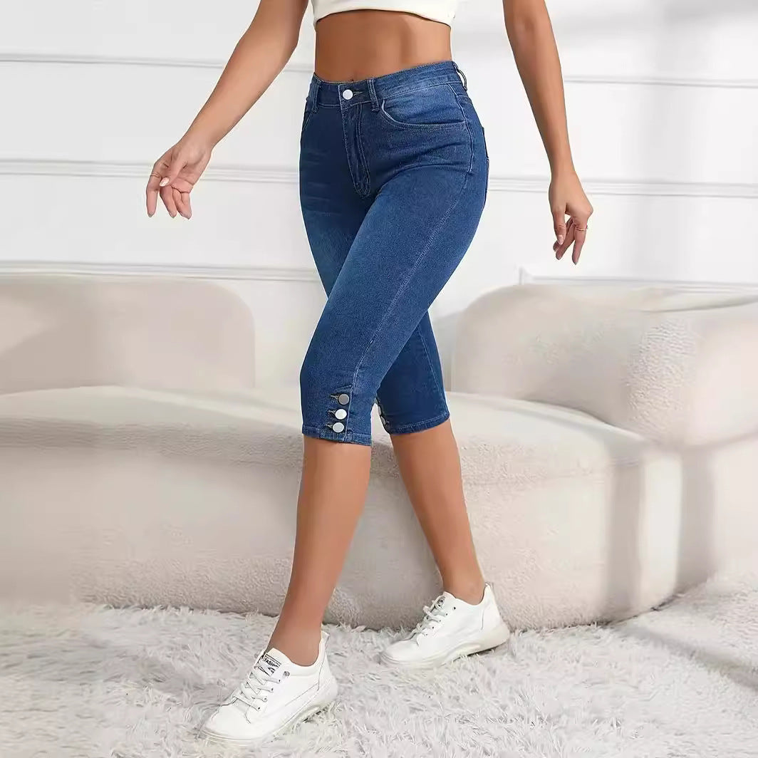 Summer Women's Oversized Jeans Breasted Design