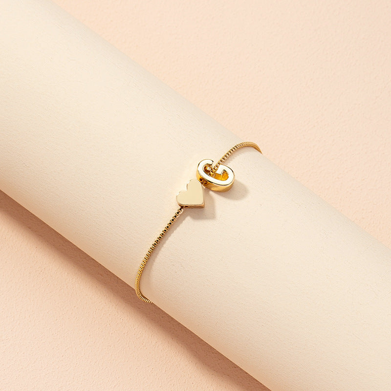 Bracelet Heart-shaped English Letters