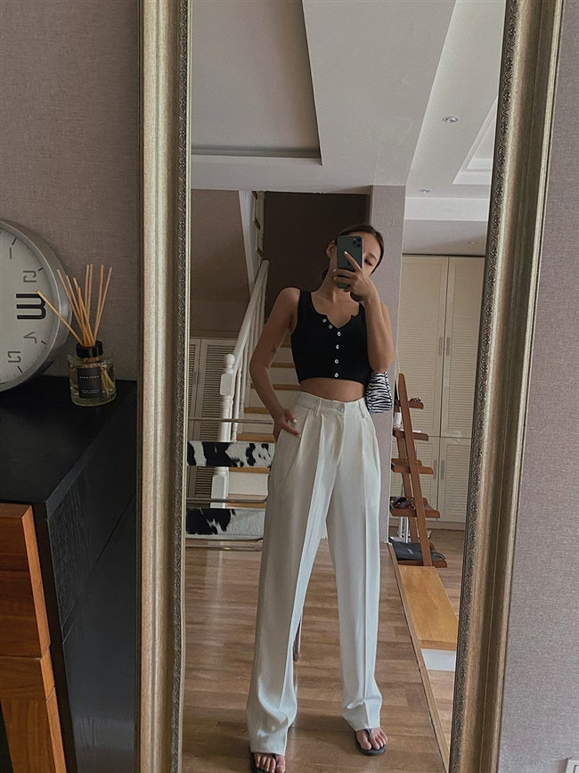 Draping bf boyfriend style long trousers
