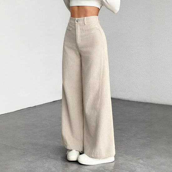 NAMIRA Elegant High-Waist Wide Leg Pants – Slimming Solid Color Trousers for Women