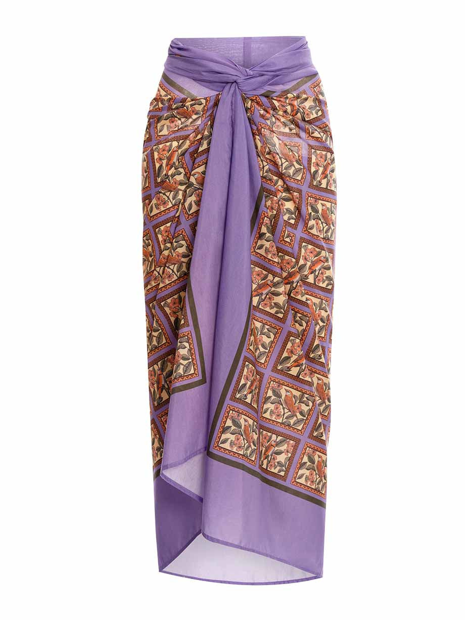 Fashionable Printed Skirt High Slit Quick-drying Beach Skirt