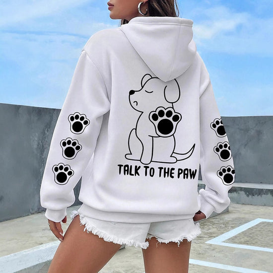 Funny Dog Cartoon Printed Hoodie Women&