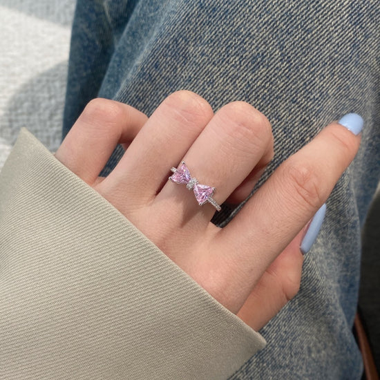 S925 Sterling Silver Bow Women&