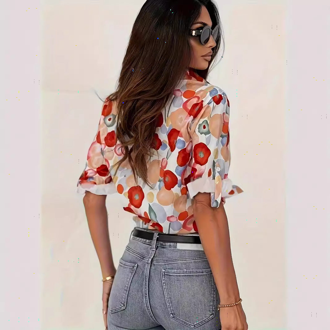 Blossom Dusk – Boho Floral Wrap Top