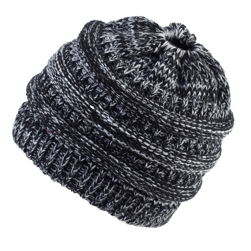 Personalized Women's Ponytail Knitted Wool Hat