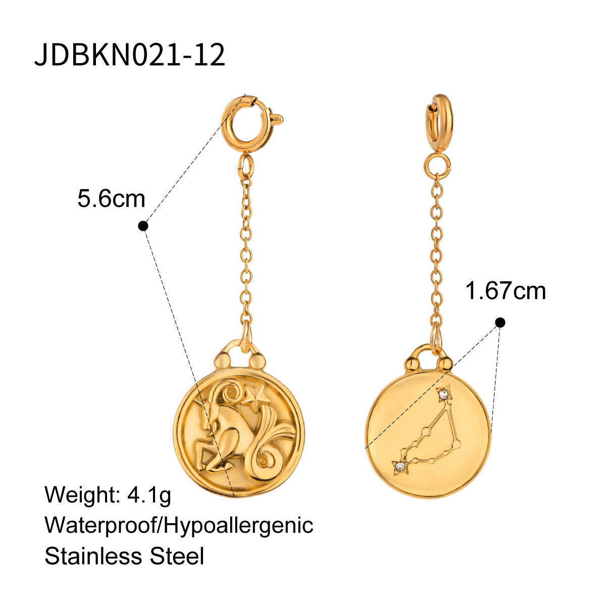 Stainless Steel Ornament Accessories Twelve Constellation Bikini Diy Pendant