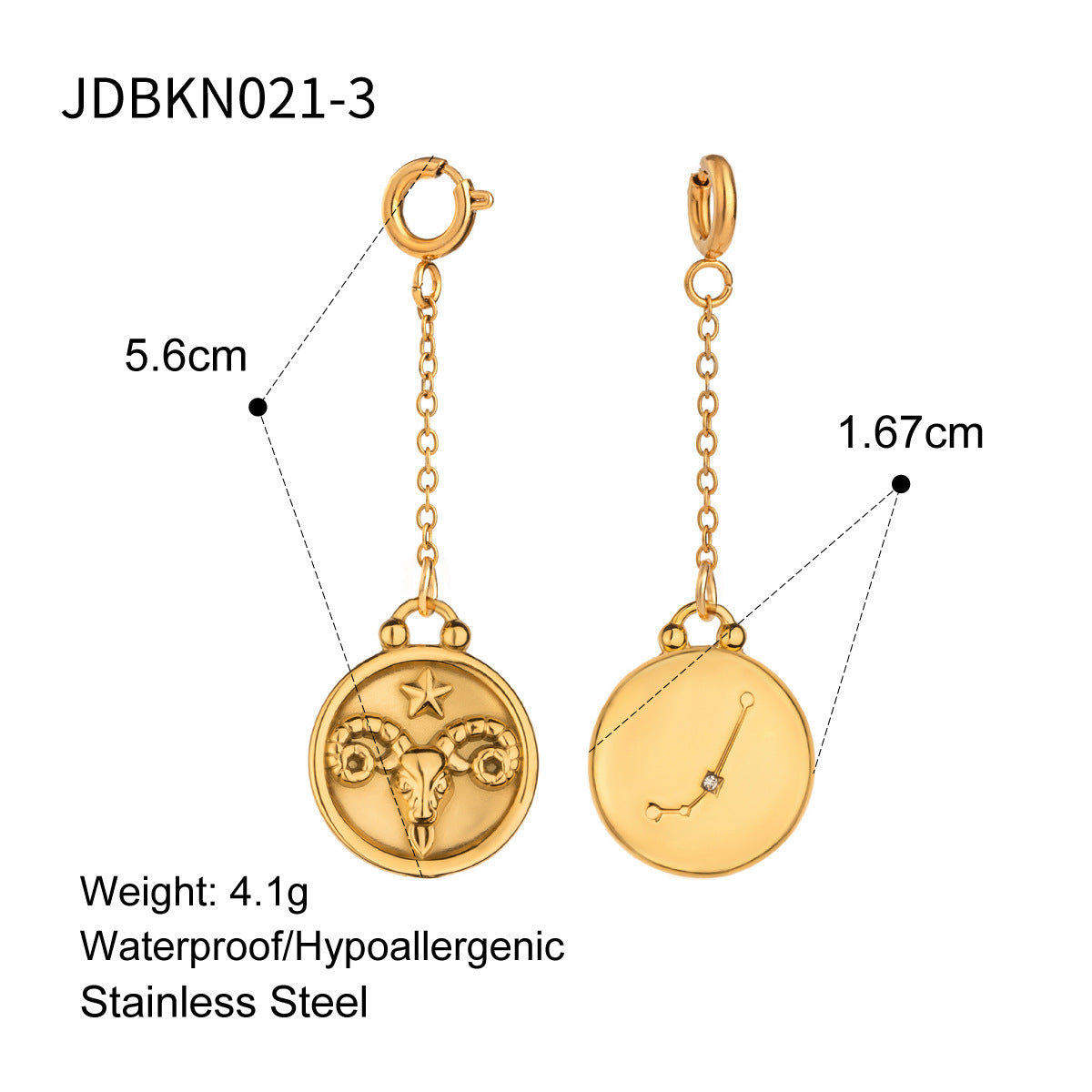 Stainless Steel Ornament Accessories Twelve Constellation Bikini Diy Pendant