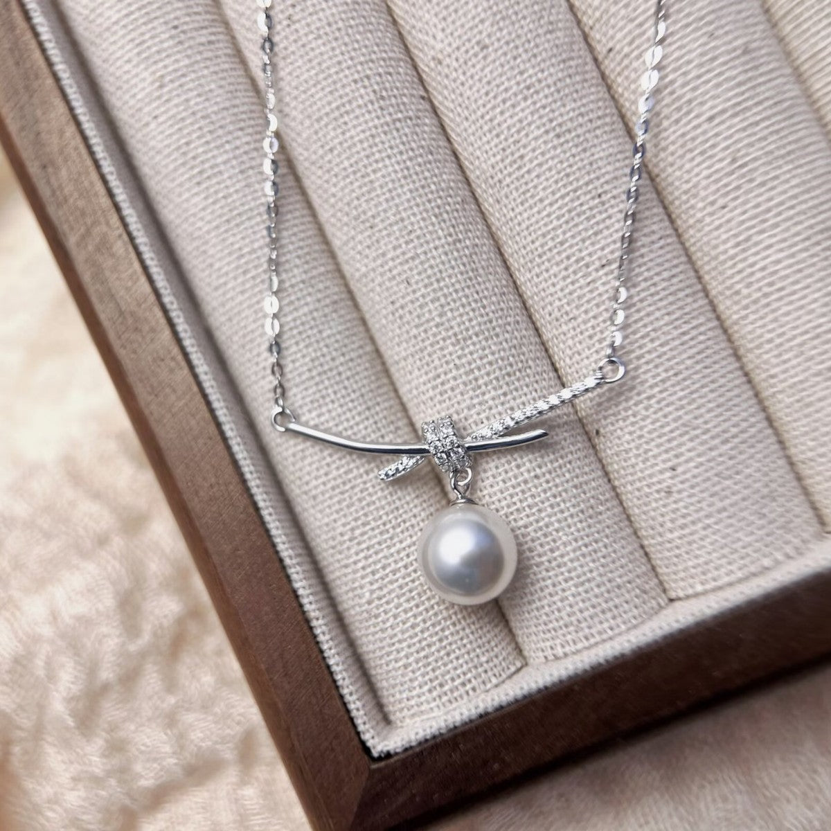 S925 Sterling Silver Affordable Luxury Style Pearl Necklace
