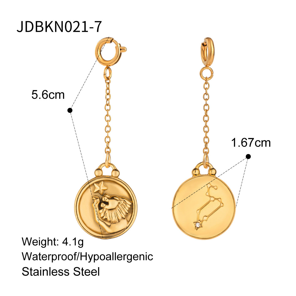 Stainless Steel Ornament Accessories Twelve Constellation Bikini Diy Pendant
