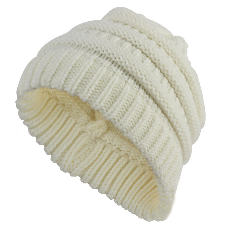Personalized Women's Ponytail Knitted Wool Hat