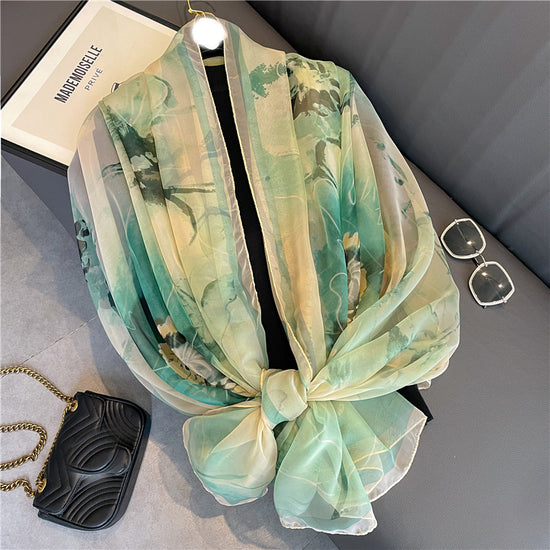 Light Luxury Artificial Silk Talma Yousoft Scarf Women&