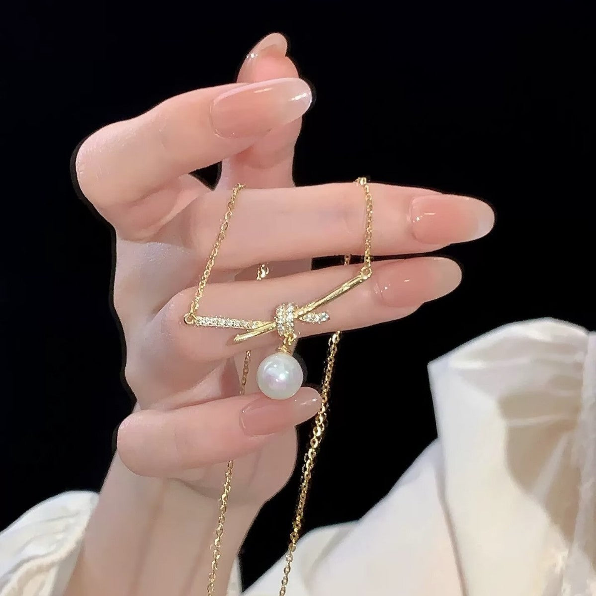 S925 Sterling Silver Affordable Luxury Style Pearl Necklace