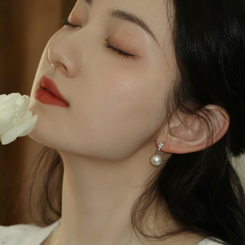 Pearl S925 Silver Stud Earrings For Women