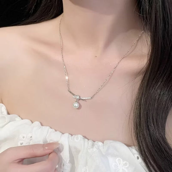 S925 Sterling Silver Affordable Luxury Style Pearl Necklace