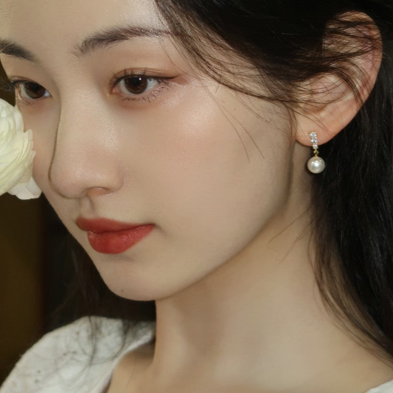 Pearl S925 Silver Stud Earrings For Women