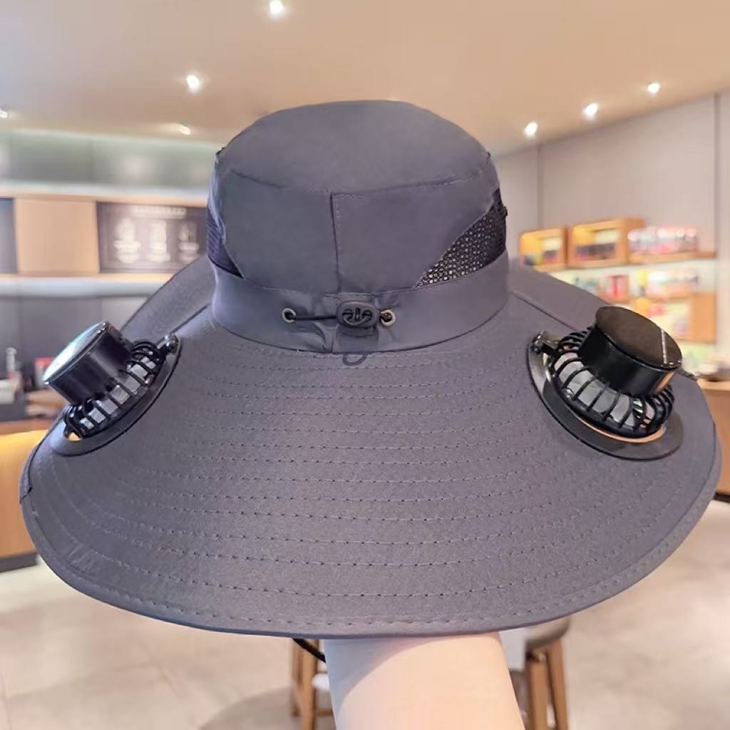 Solar Fan Hat Usb Rechargeable Fan UV Protection