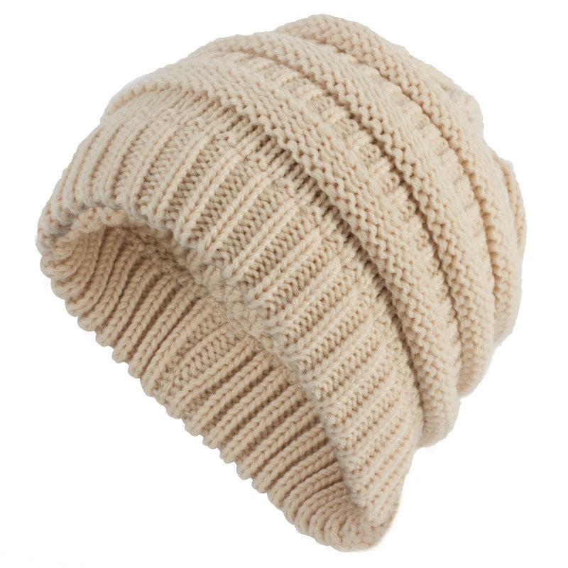 Personalized Women's Ponytail Knitted Wool Hat