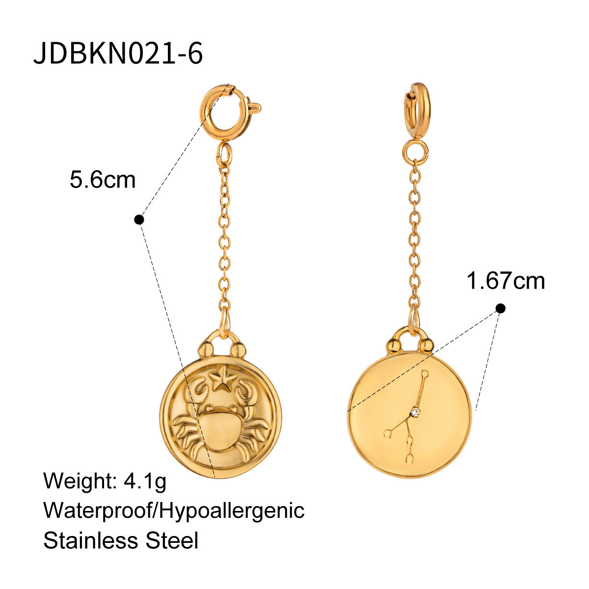 Stainless Steel Ornament Accessories Twelve Constellation Bikini Diy Pendant