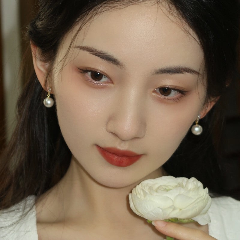 Pearl S925 Silver Stud Earrings For Women