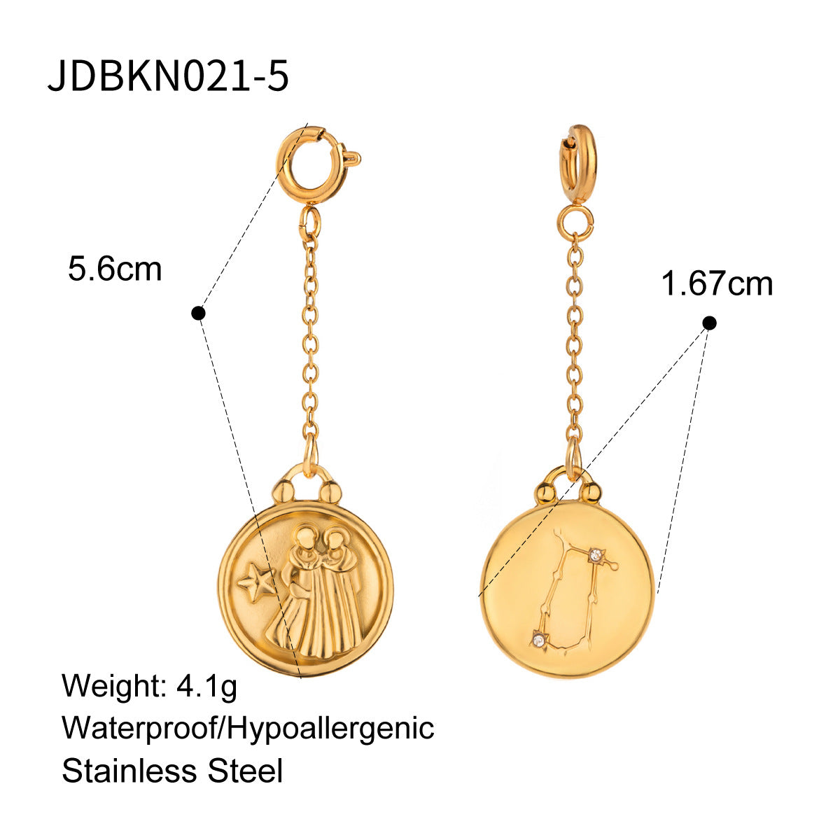 Stainless Steel Ornament Accessories Twelve Constellation Bikini Diy Pendant