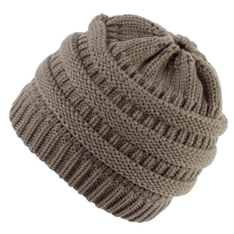 Personalized Women's Ponytail Knitted Wool Hat