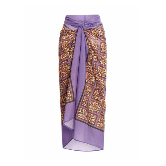 Fashionable Printed Skirt High Slit Quick-drying Beach Skirt