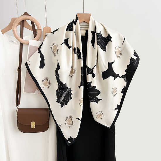 Design Floral Printed Square Scarf Women&