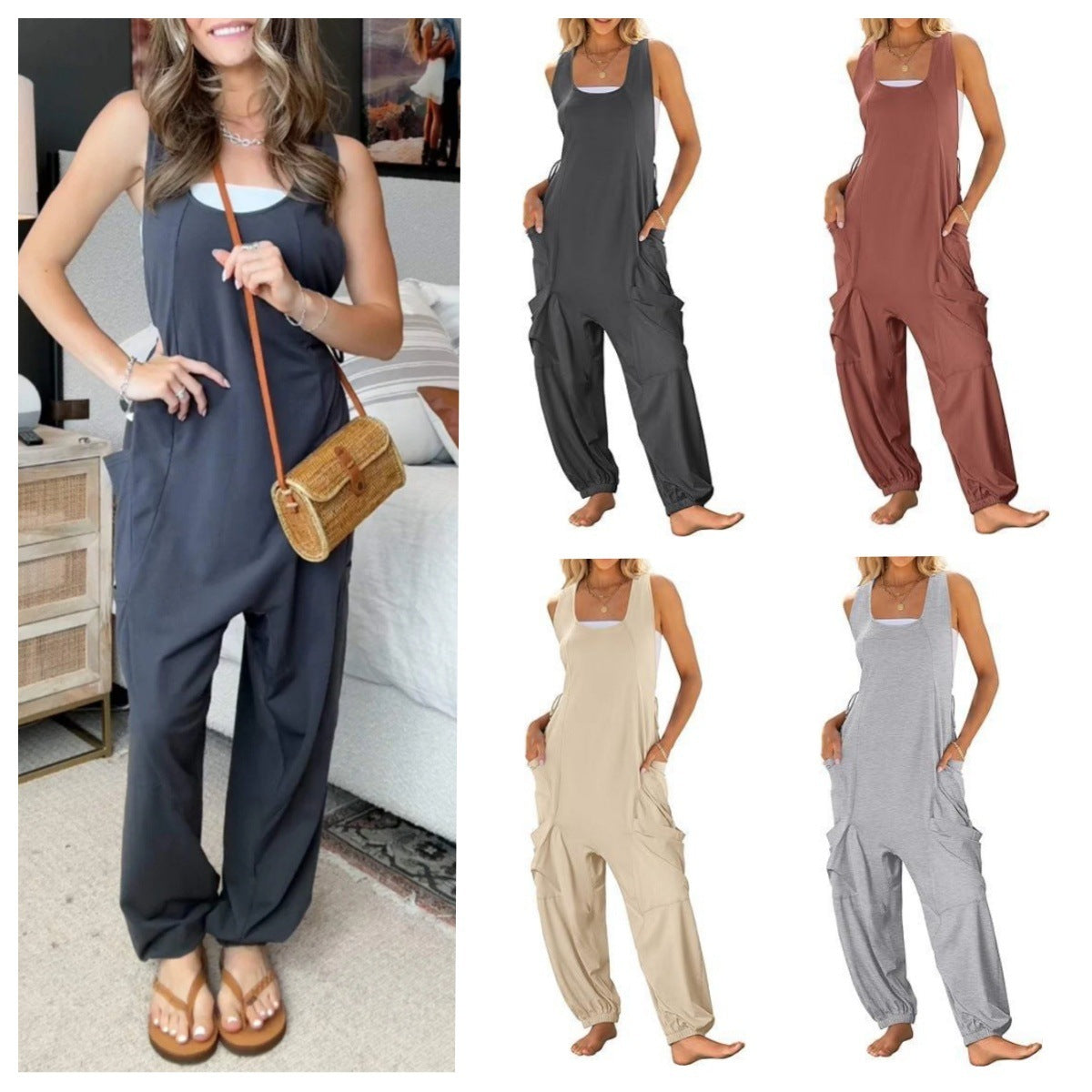 Women's Sling Loose Casual Jumpsuit