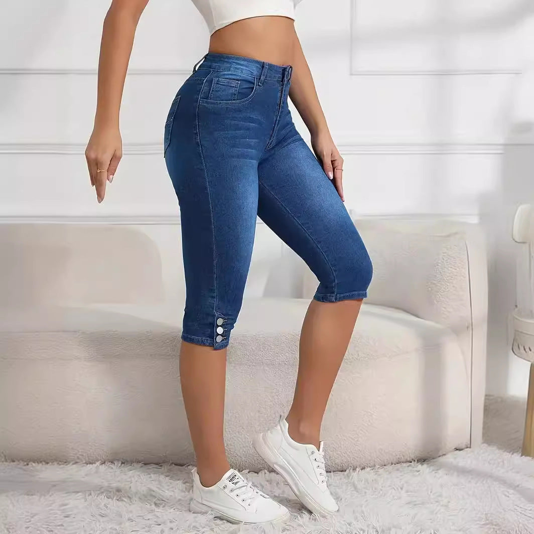 Summer Women's Oversized Jeans Breasted Design