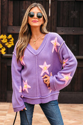 Aubrey Brushed Star Oversize Sweater-0