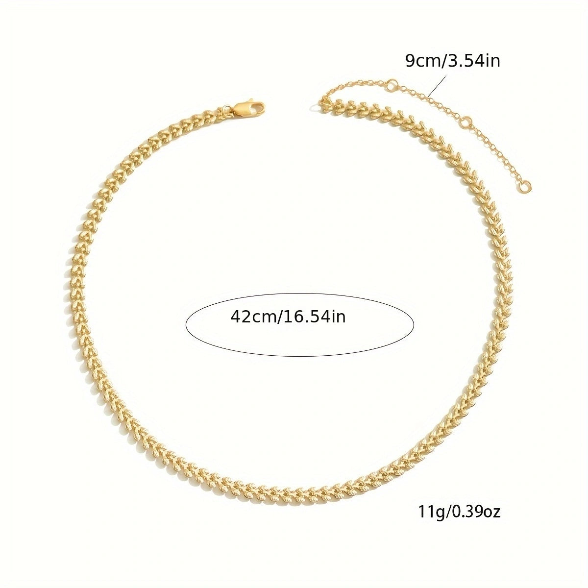 Luxury Chain Necklace Retro Geometric Wheat Leaf Design  Stylish Spring Summer Accessories, Everyday  Party Wear Gift Idea
