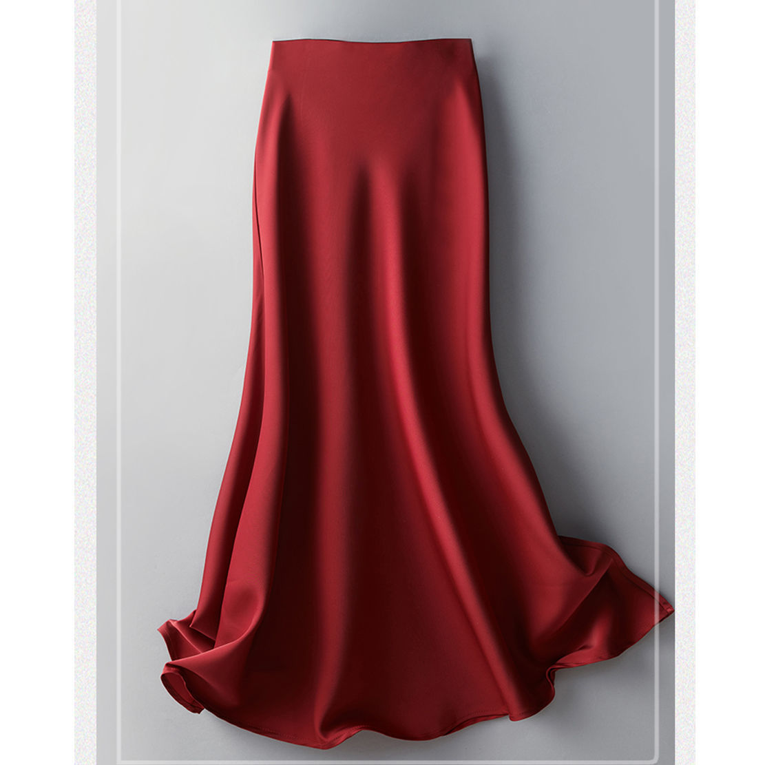 Printed Elastic Waist Slimming Large Hem Skirt